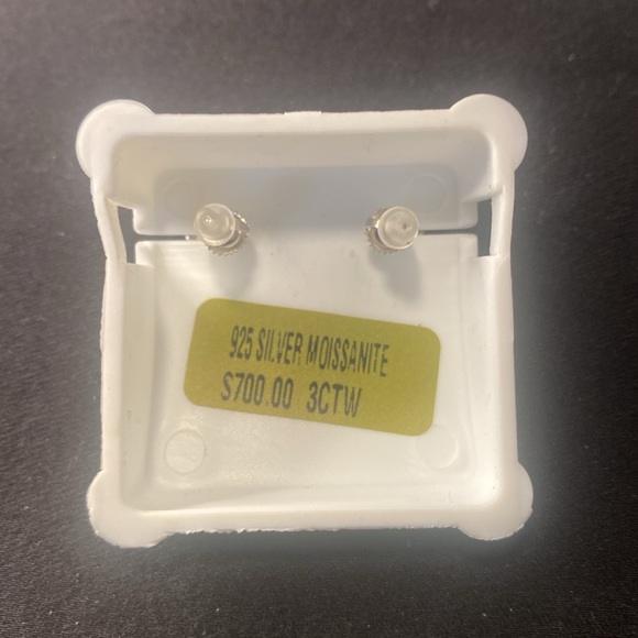 3 CTW. 925 SILVER MOISSANITE PAIR OF EARRINGS $700 PRICE TAGS AS SHOWN - Picture 2 of 2